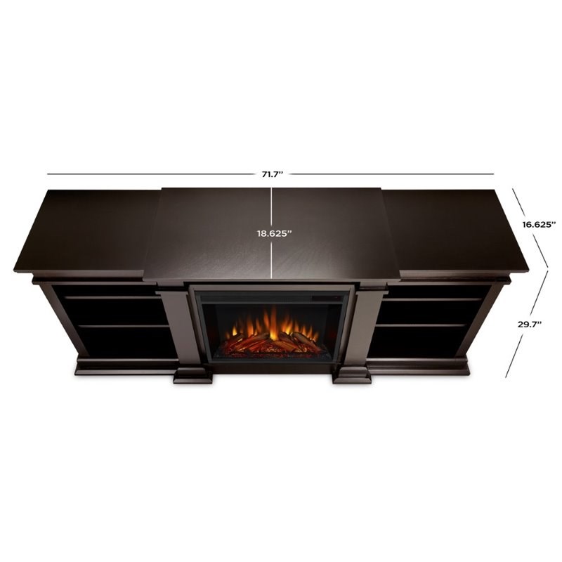 Real Flame Fresno TV Stand Electric Fireplace in Dark Walnut