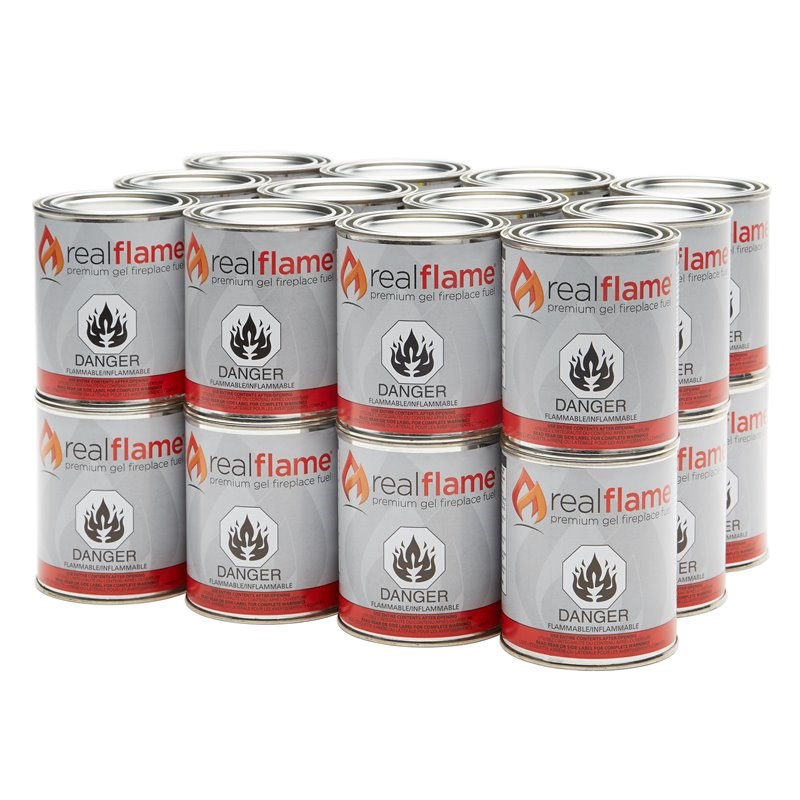 Real Flame 24 Pack of 13 oz Gel Fuel Cans for Fireplace