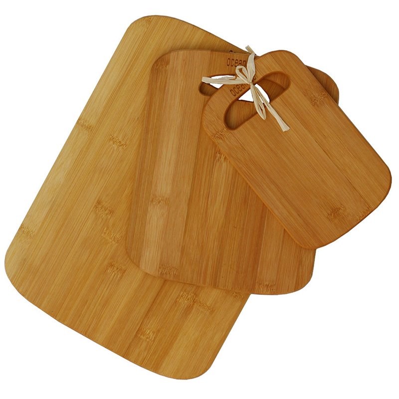 Oceanstar 3 Pieces Eco-Friendly Traditional Bamboo Cutting Board Set in Brown