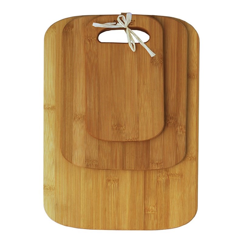 Oceanstar 3 Pieces Eco-Friendly Traditional Bamboo Cutting Board Set in Brown