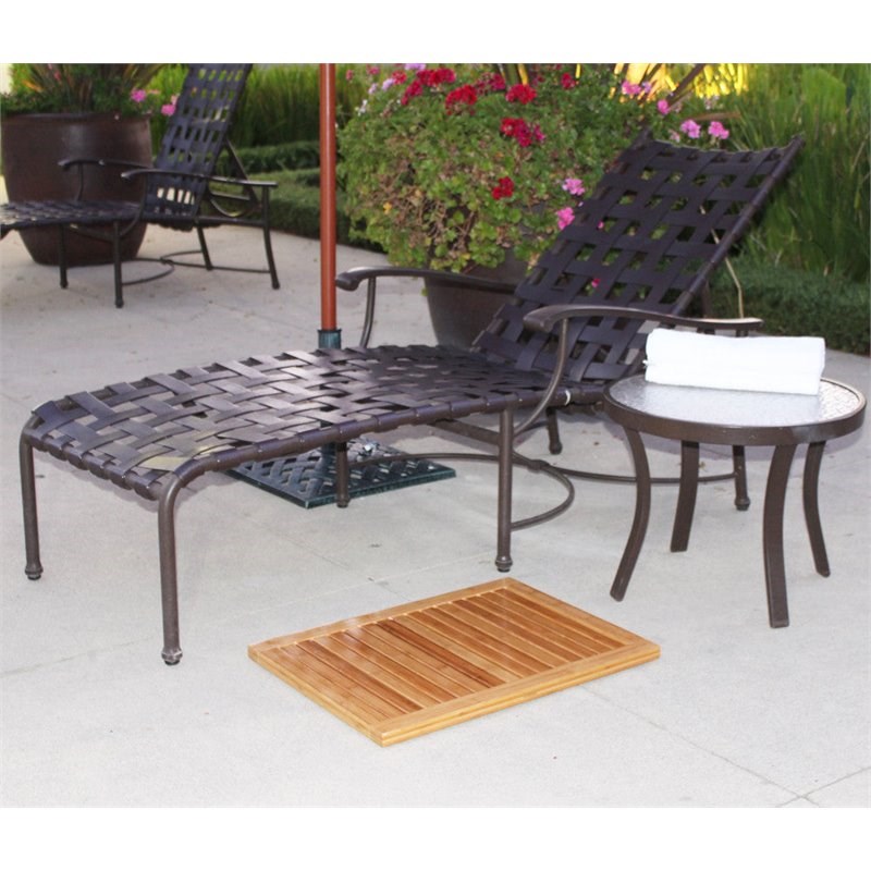 Oceanstar Eco-Friendly Contemporary Bamboo Floor and Shower Mat in Brown