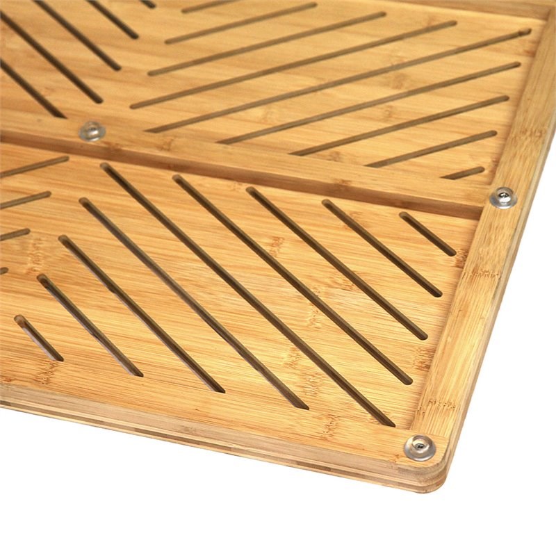 Oceanstar Contemporary Bamboo Floor/Bath Mat with Non-Slip Rubber Feet in Brown