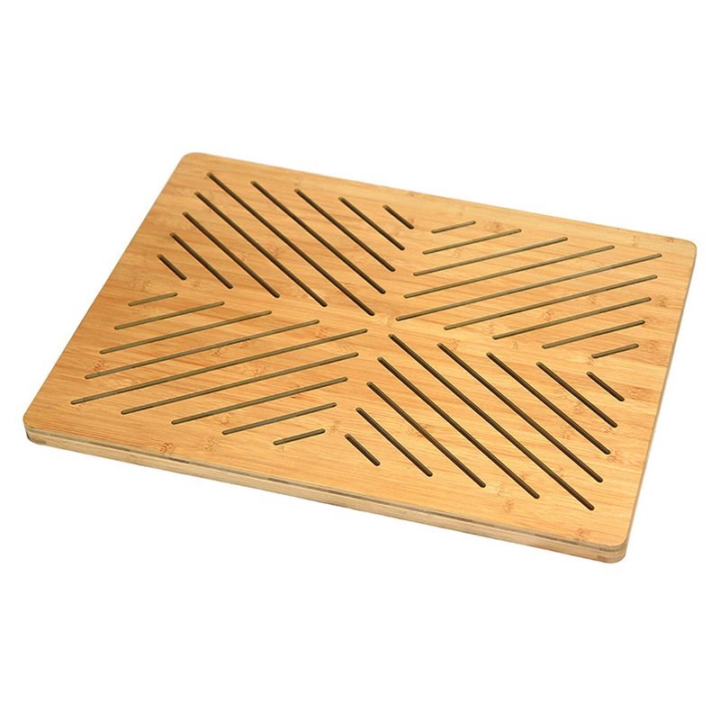 Oceanstar Contemporary Bamboo Floor/Bath Mat with Non-Slip Rubber Feet in Brown