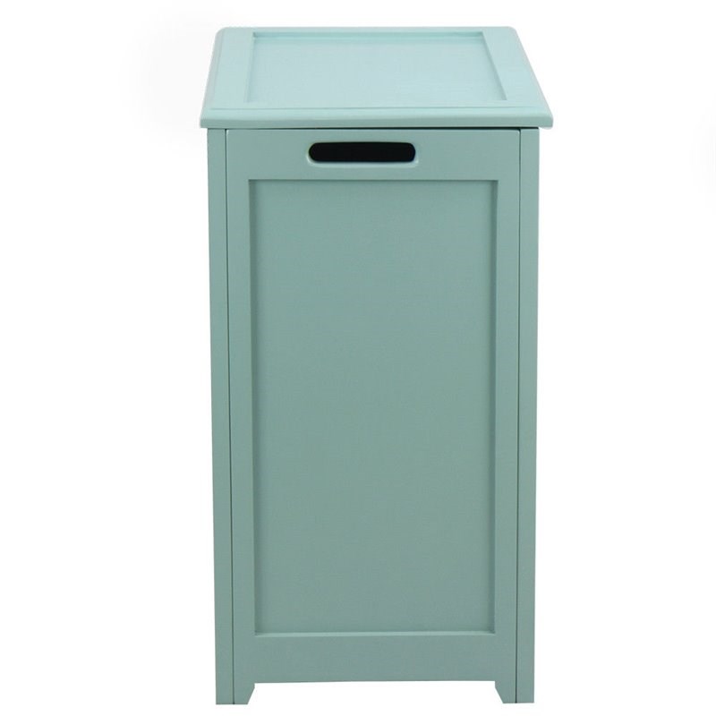 Oceanstar Wood Storage Laundry Hamper with Two Side Handles in Turquoise