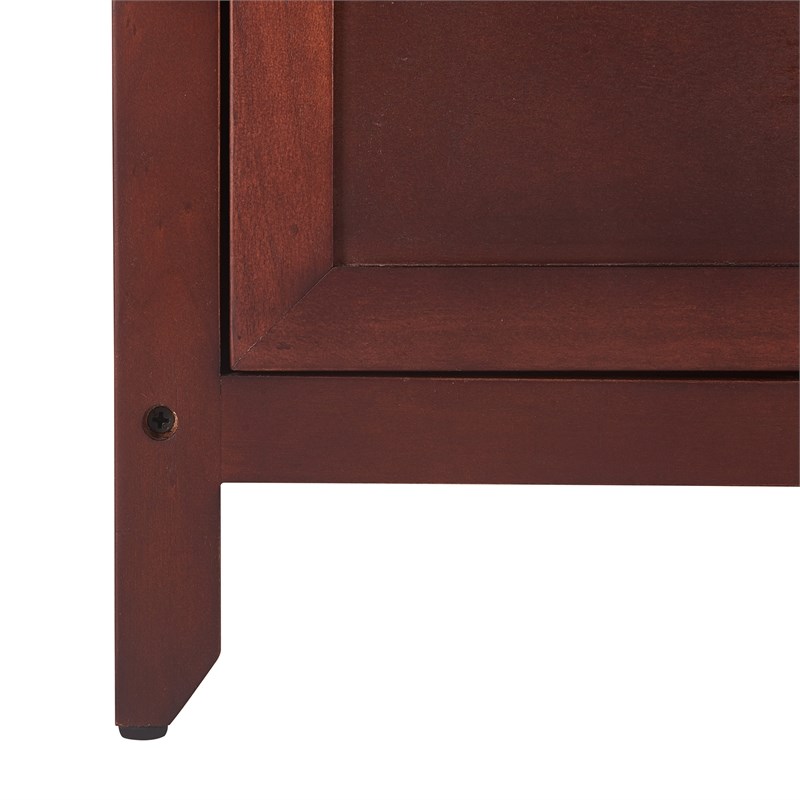 ClickDecor Alcott Side Table with Single Drawer and Storage Cabinet Walnut