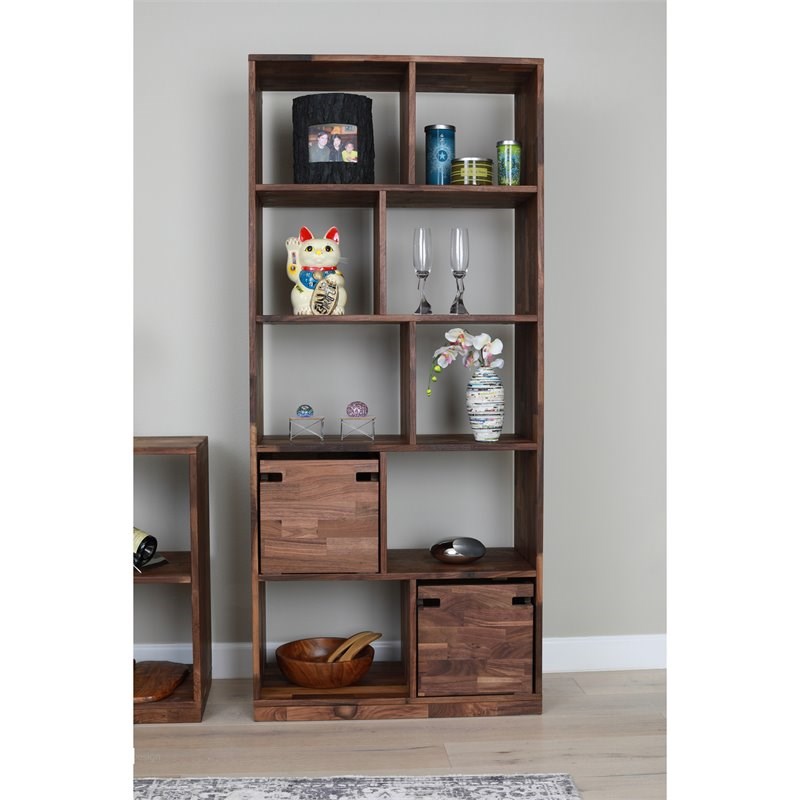 Modwerks Furniture Design Zuma Tall Modern Solid Wood Open Shelves in Natural