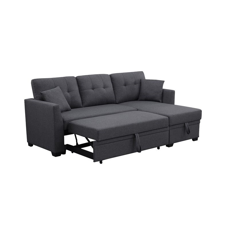 protestantiske partner Skal Alexent 3-Seat Modern Fabric Sleeper Sectional Sofa with Storage in Dark  Gray | Homesquare