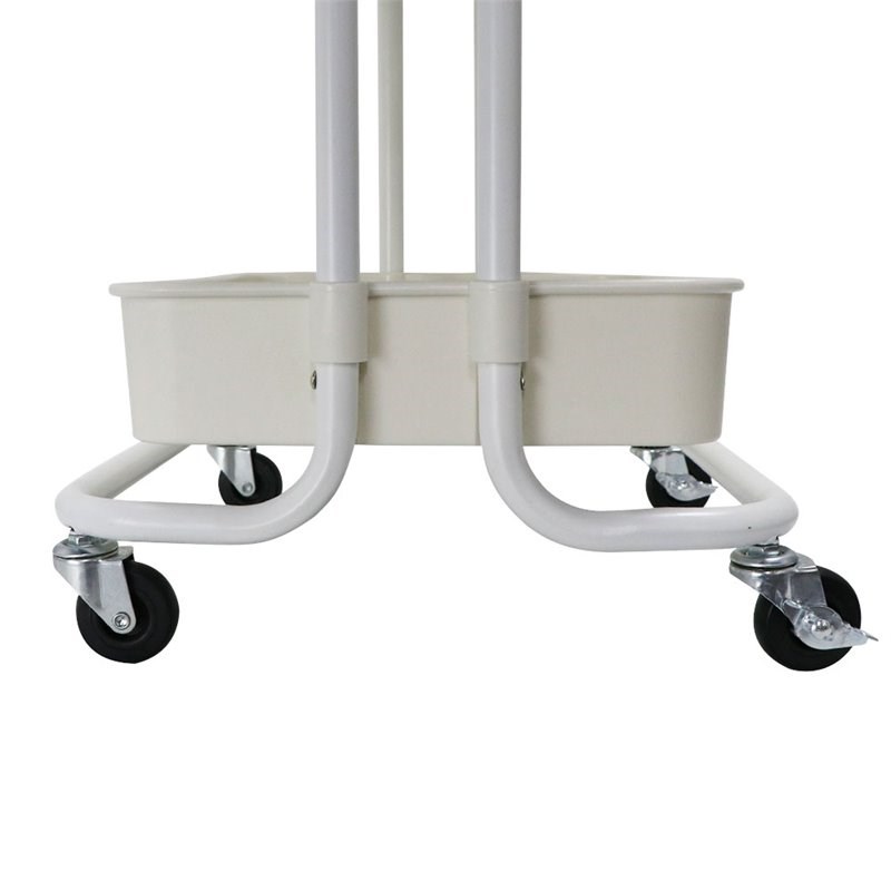 Alexent 2-Tier Table Top Plastic Storage Trolley Rolling Cart Organizer in White
