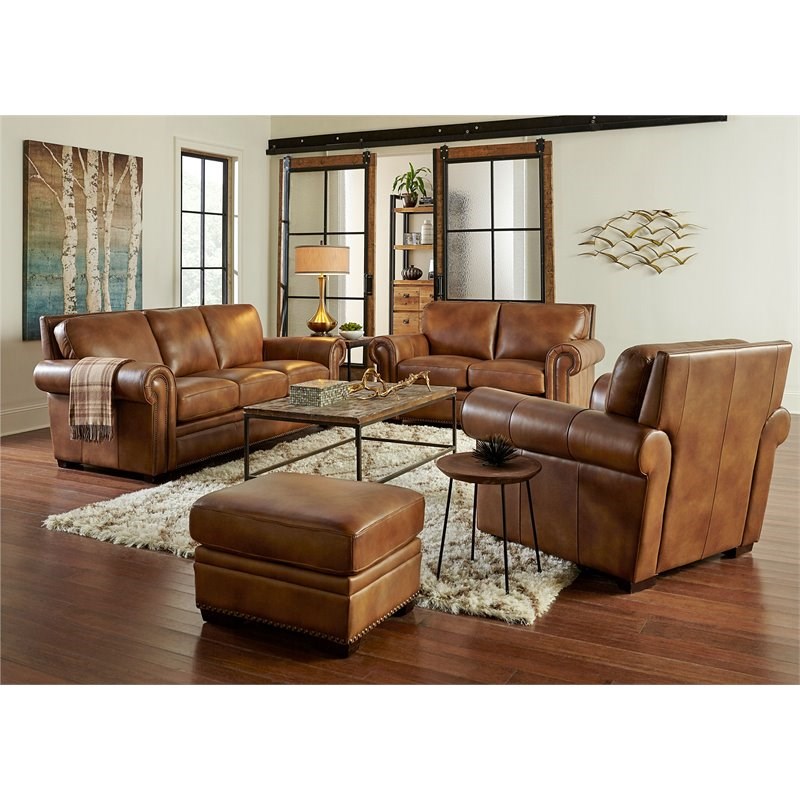 Antarktis kilometer Sightseeing Hello Sofa Home Toulouse Traditional Top Grain Leather Sofa in Brown |  Homesquare