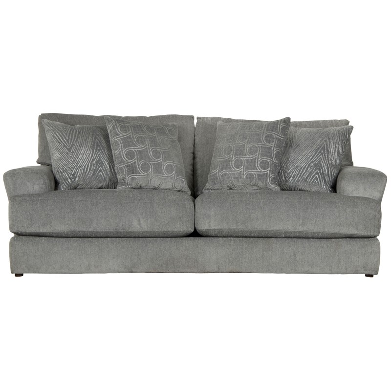 Catnapper Jefferson Two Seat Sofa with Cuddler Cushions in Gray