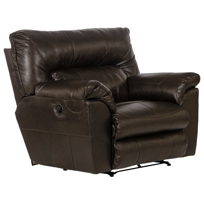 catnapper nolan cuddler recliner in godiva brown faux leather