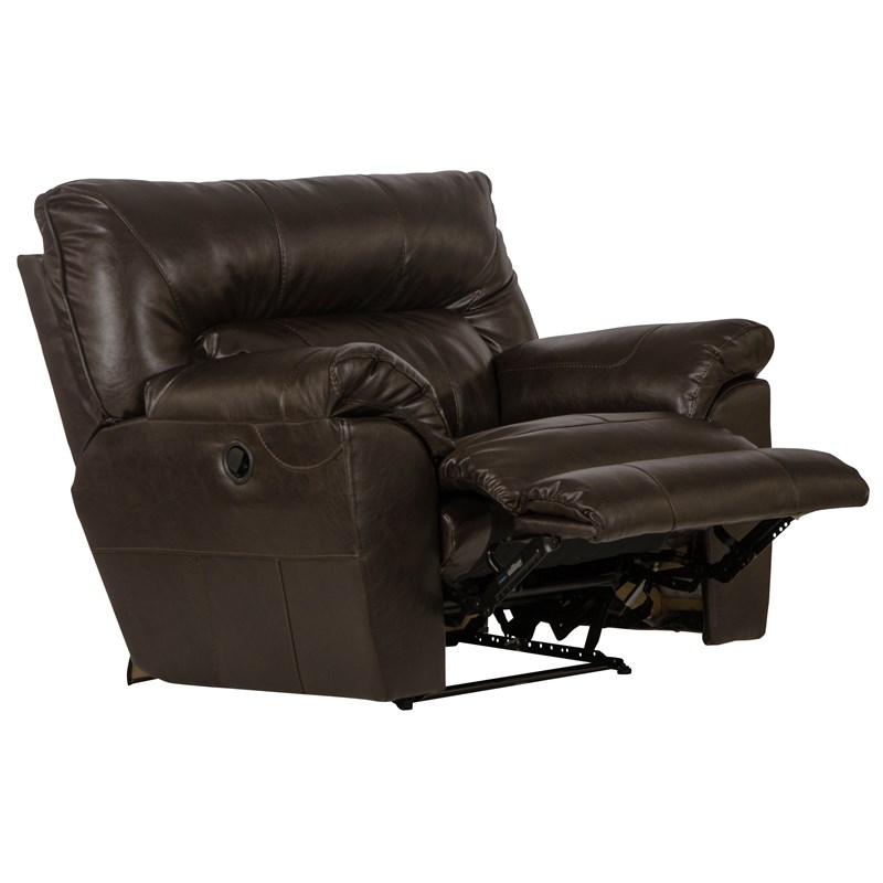 catnapper nolan cuddler recliner in godiva brown faux leather