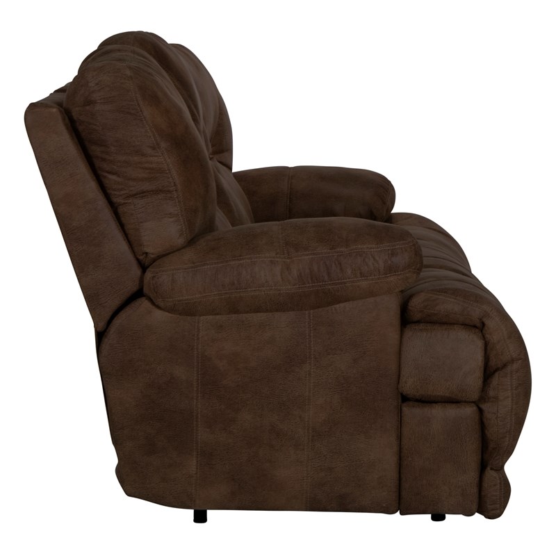 Catnapper Voyager Lay Flat Reclining Sofa in Elk Brown Polyester Fabric ...