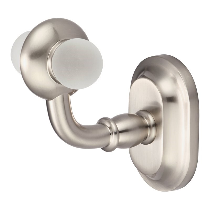 Water Creation Traditional Solid Brass Robe Hook in Brushed Nickel