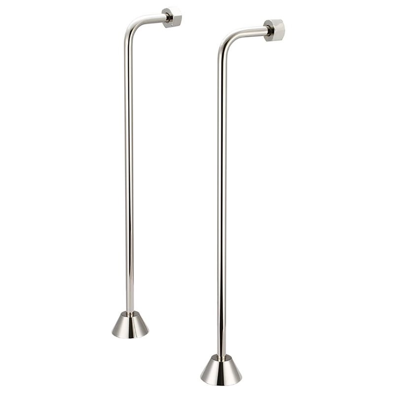 Water Creation Single Offset Solid Brass Supply Line in Polished Nickel