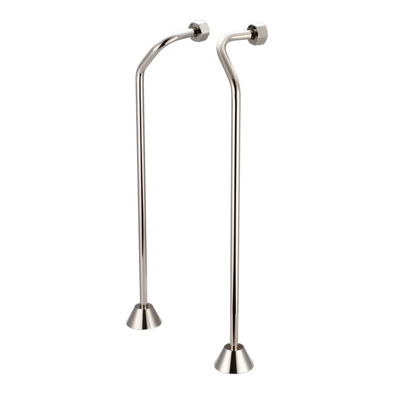 Water Creation Double Offset Solid Brass Supply Line in Polished Nickel