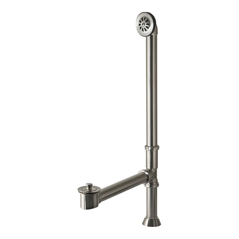 Water Creation Transitional Solid Brass Tub Drain in Brushed Nickel