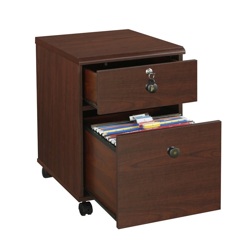 Saint Birch 2-Drawer Modern Wood Mobile File Cabinet in Cherry