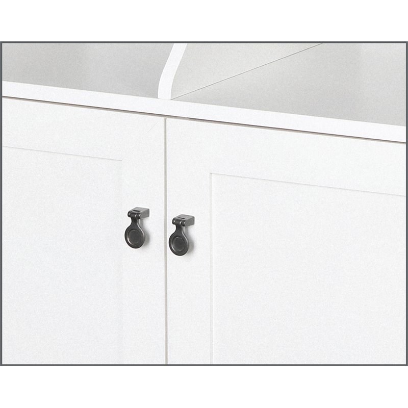 Saint Birch Finley 2-Door Modern Wood File Cabinet in White and Gray Oak