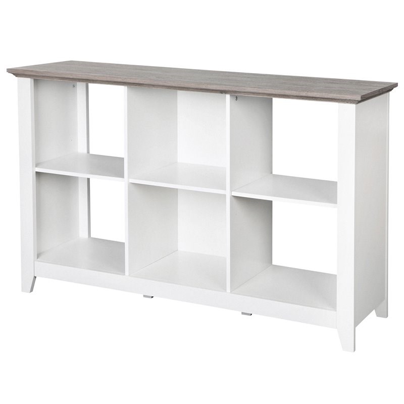Saint Birch Finley 6Shelf Modern Wood Storage Bookcase in White