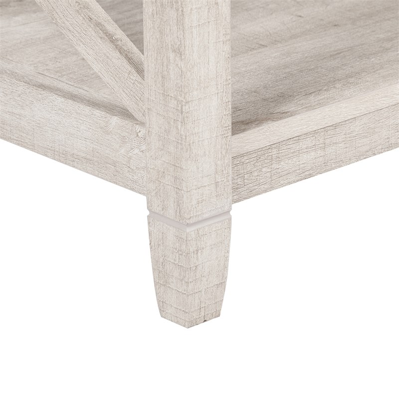 Saint Birch Honduras Wood Coffee Table With 2 Drawers in Washed Gray