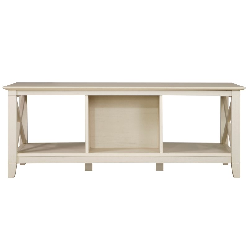 Saint Birch Honduras Wood Coffee Table With 2 Drawers in Antique White