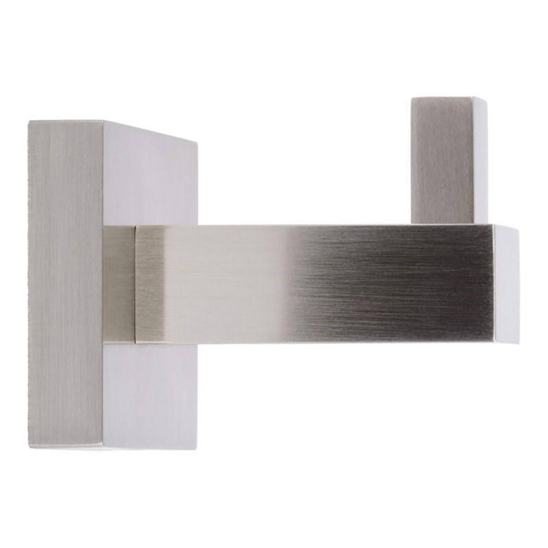 Tella Square Series Contemporary Brass Robe Hook in Brushed Nickel