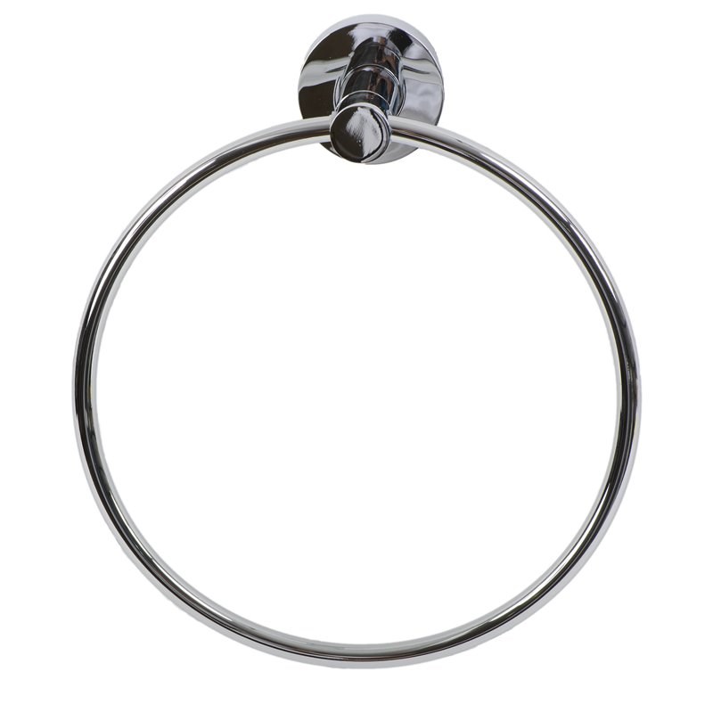 Tella Round Series Contemporary Stainless Steel Towel Ring in Polished Chrome