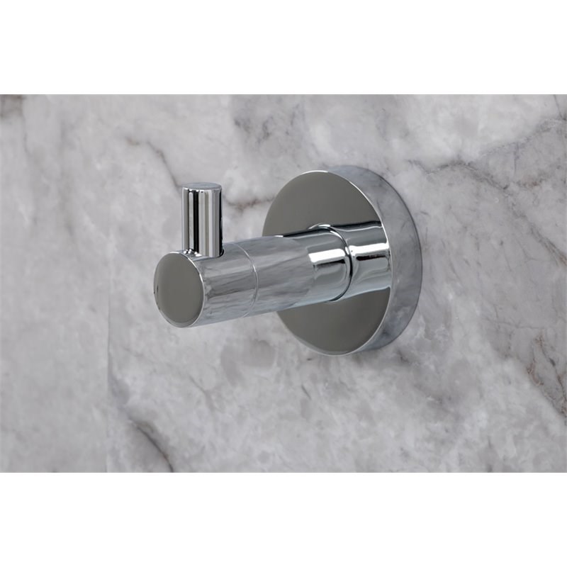 Tella Round Series Stainless Steel Robe Hook in Polished Chrome