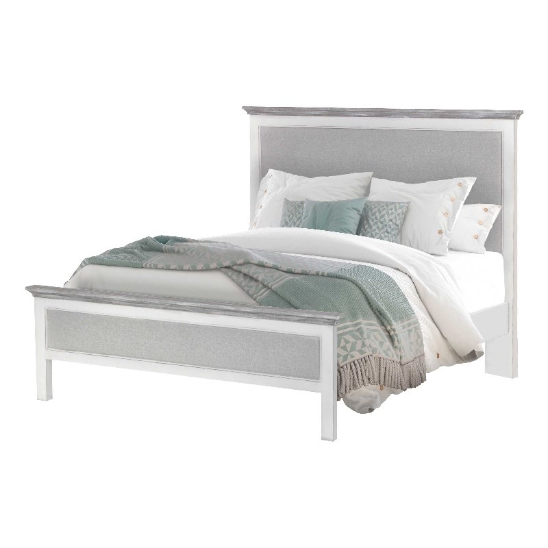 Sea Wind Florida Captiva Island Wood King Bed in White/Distressed