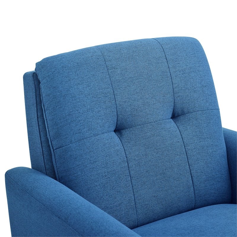 Oadeer Home Button-Tufted Modern Polyester Fabric Accent Chair in Blue