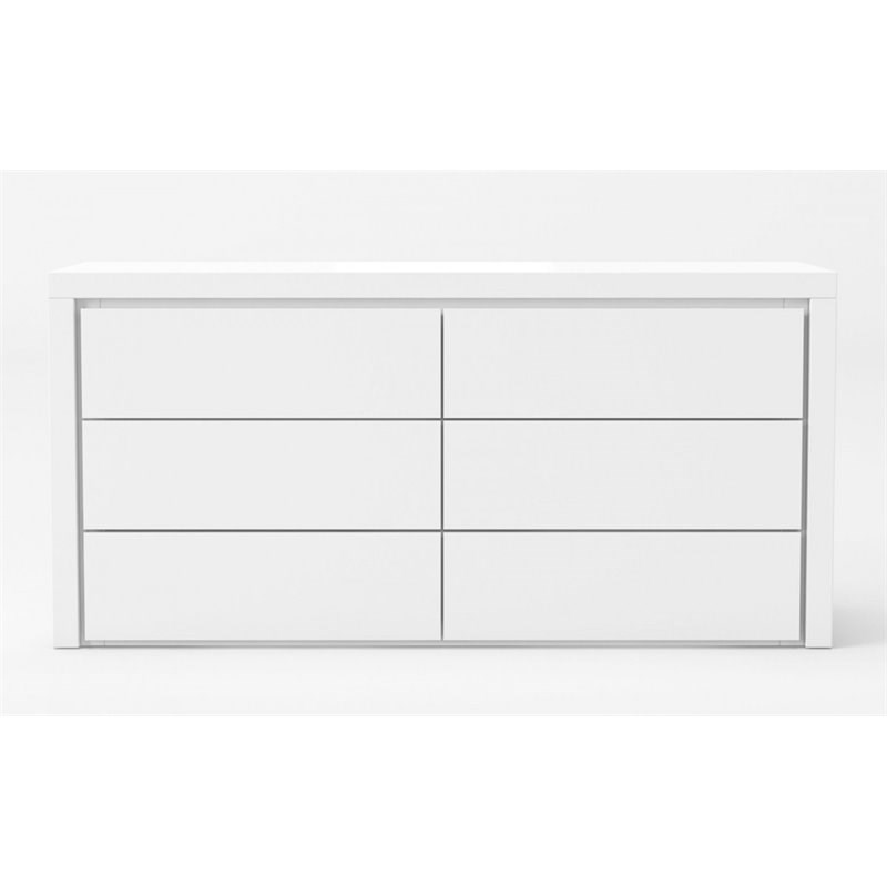 Limari Home Adan Modern MDF Wood 6-Drawers Bedroom Dresser in White
