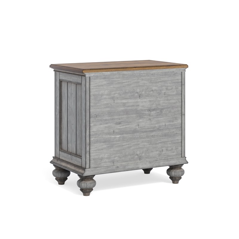 Plymouth Weathered Gray Nightstand with Three Drawers