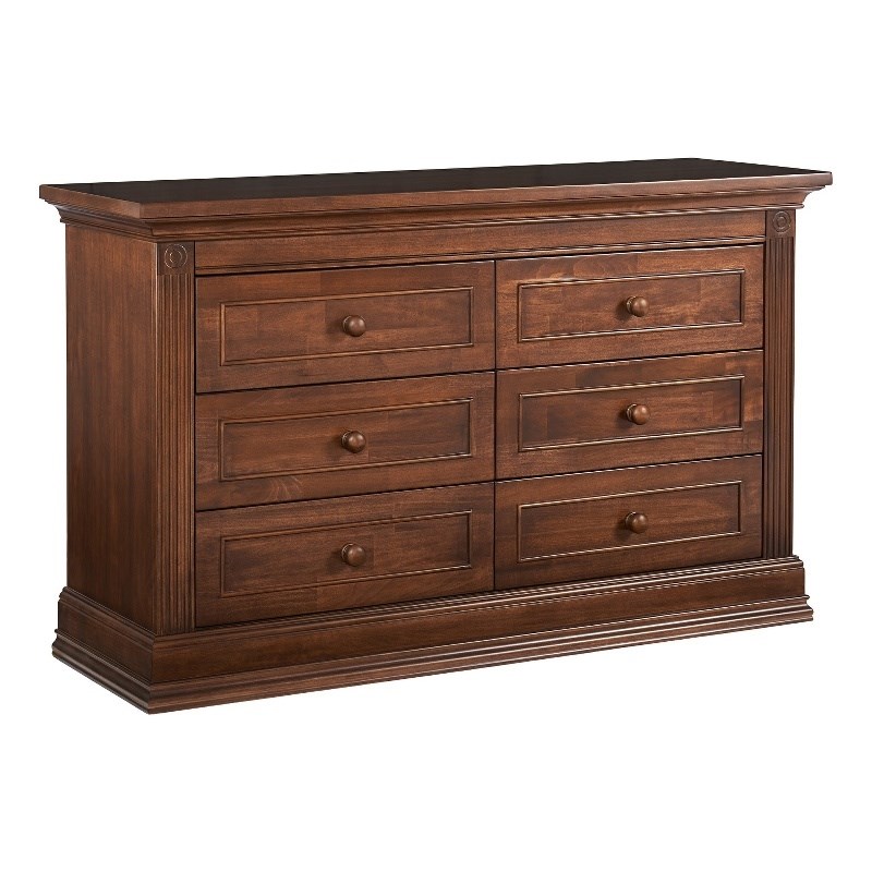 Baby Cache Montana 6Drawer Traditional Wood Dresser in Brown Sugar