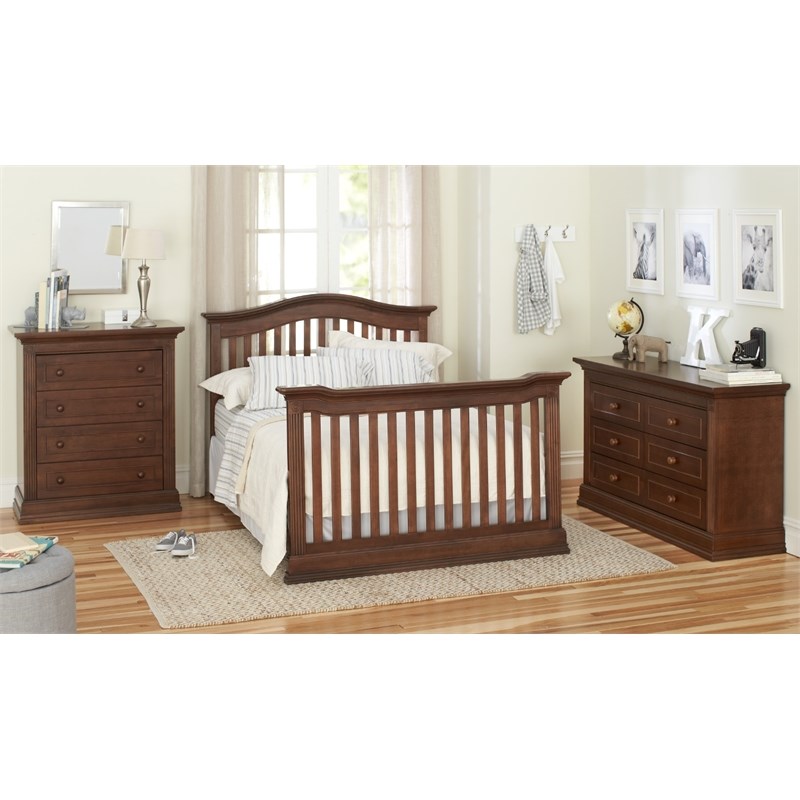 Baby Cache Montana Traditional Wood Full Bed Conversion Kit in Brown Sugar Homesquare