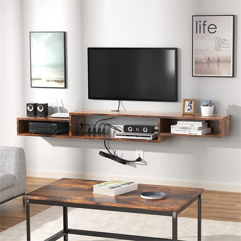 Fabato Floating Modern Wood TV Stand for TVs up to 60