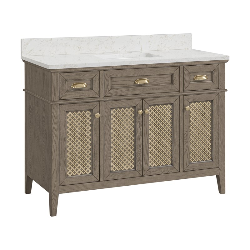 Greentouch Home Northville Transitional 48in Vanity in Rustic Taupe