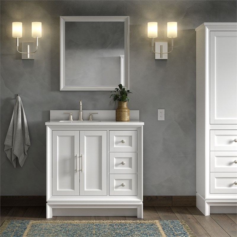 Greentouch Home Anaheim Transitional 36" Vanity in Pure White Homesquare