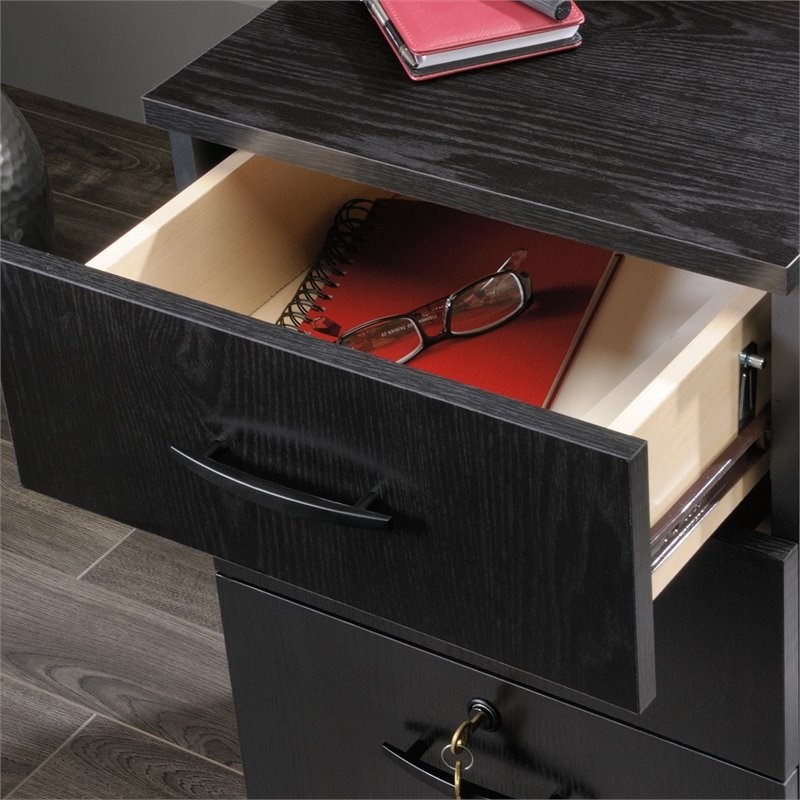 Sauder Via 3 Drawer Wood File Cabinet in Bourbon Oak