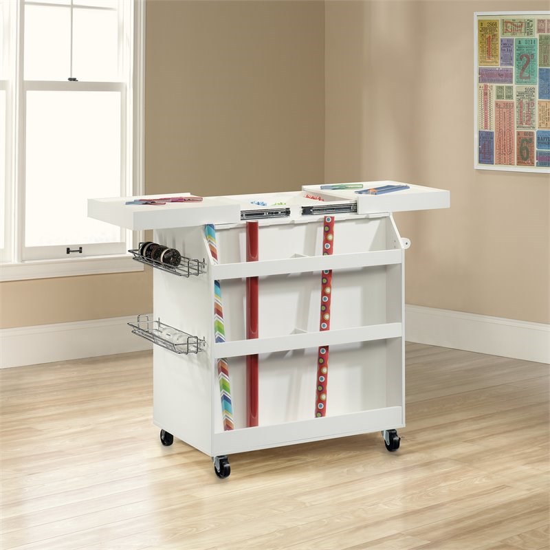 Sauder Select Craft Cart in Soft White