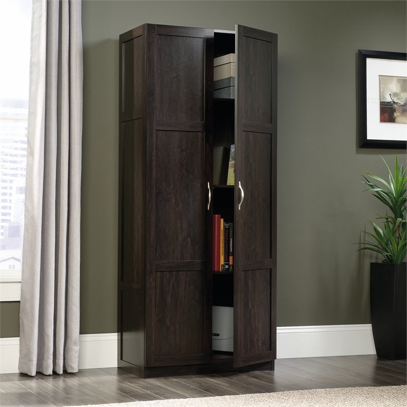 Sauder Select Engineered Wood Storage Cabinet in Cinnamon Cherry