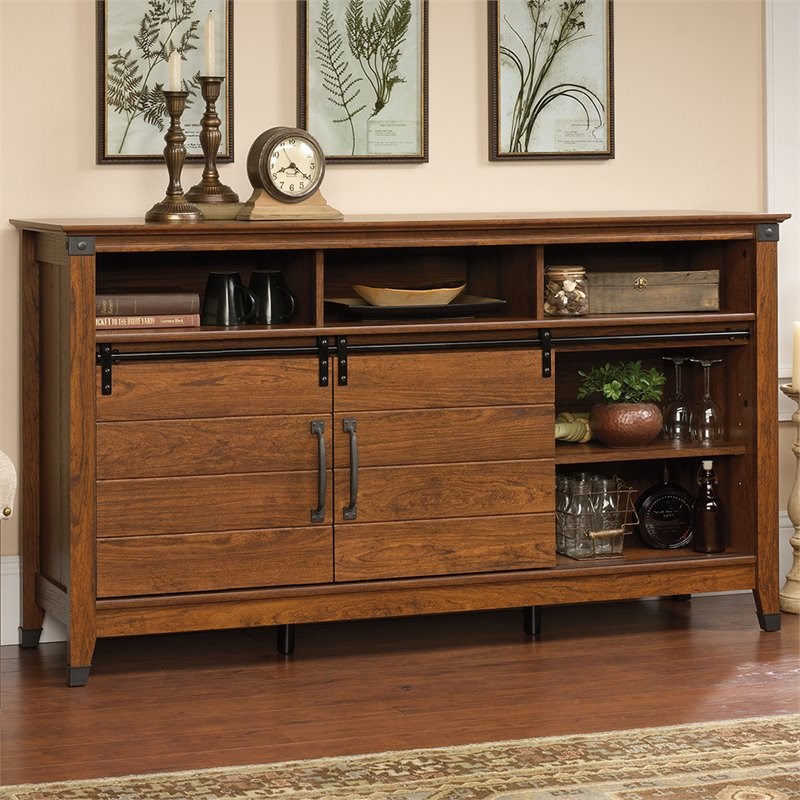 Sauder Carson 63" TV Stand in Washington Cherry Homesquare