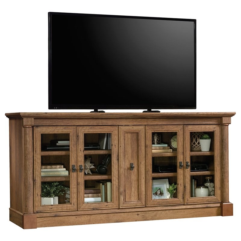 Sauder Palladia 70" TV Stand in Vintage Oak Homesquare