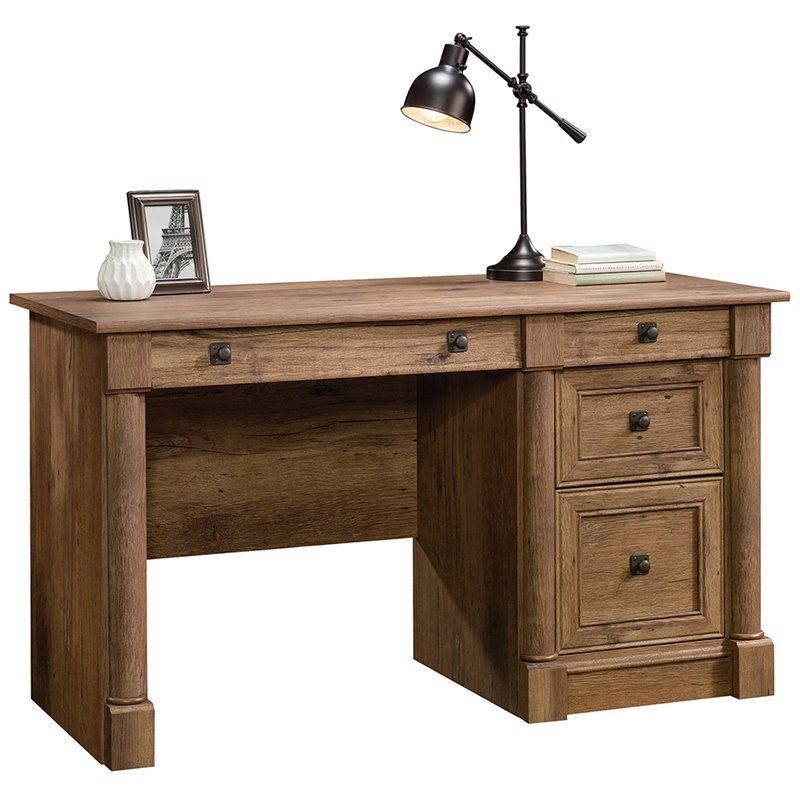 Sauder Palladia Contemporary Wood Computer Desk in Vintage Oak Homesquare