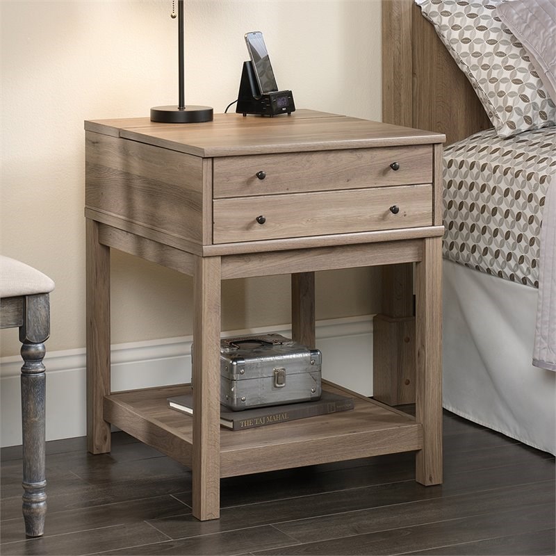 sauder barrister lane 1 drawer end table in salt oak 422268