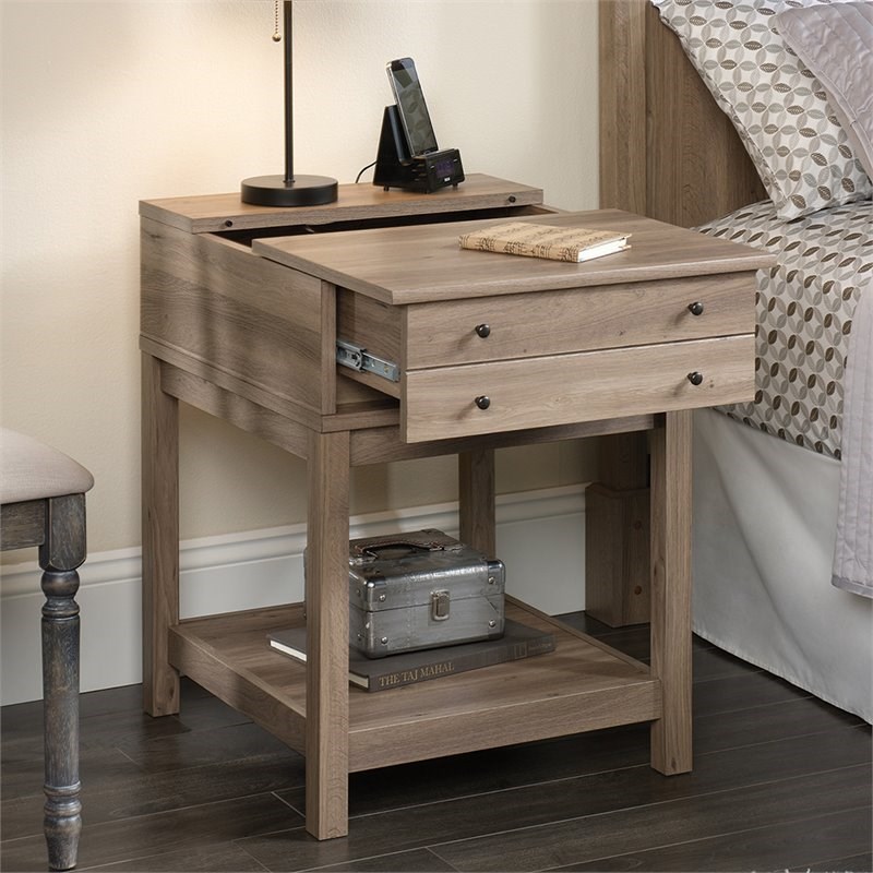 sauder barrister lane 1 drawer end table in salt oak 422268