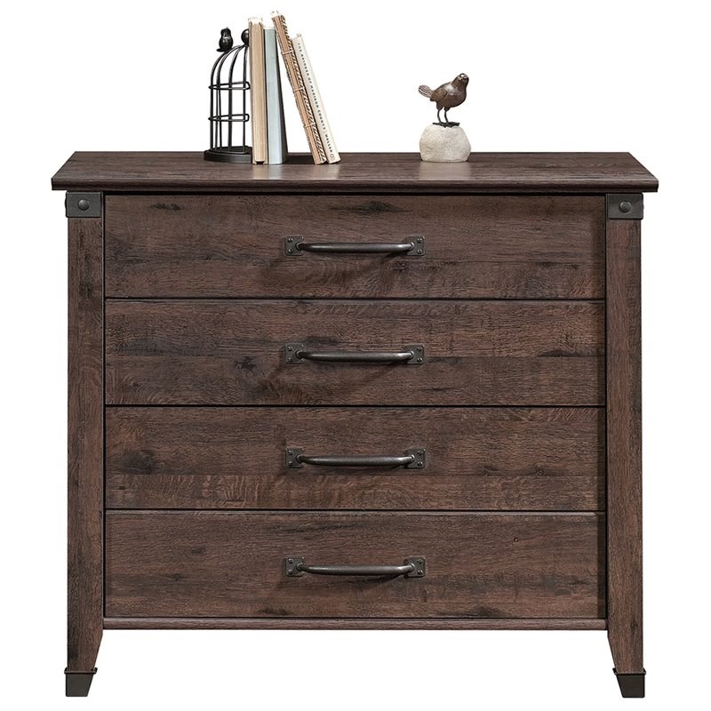 Sauder Carson Forge 2 Drawer Lateral File Cabinet in Coffee Oak