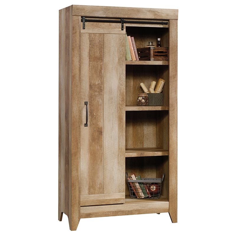 Sauder Adept 6 Shelf Storage Cabinet in Craftsman Oak
