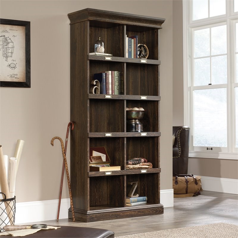 Sauder Barrister Lane Engineered Wood Tall 10 Cubby Bookcase In Iron