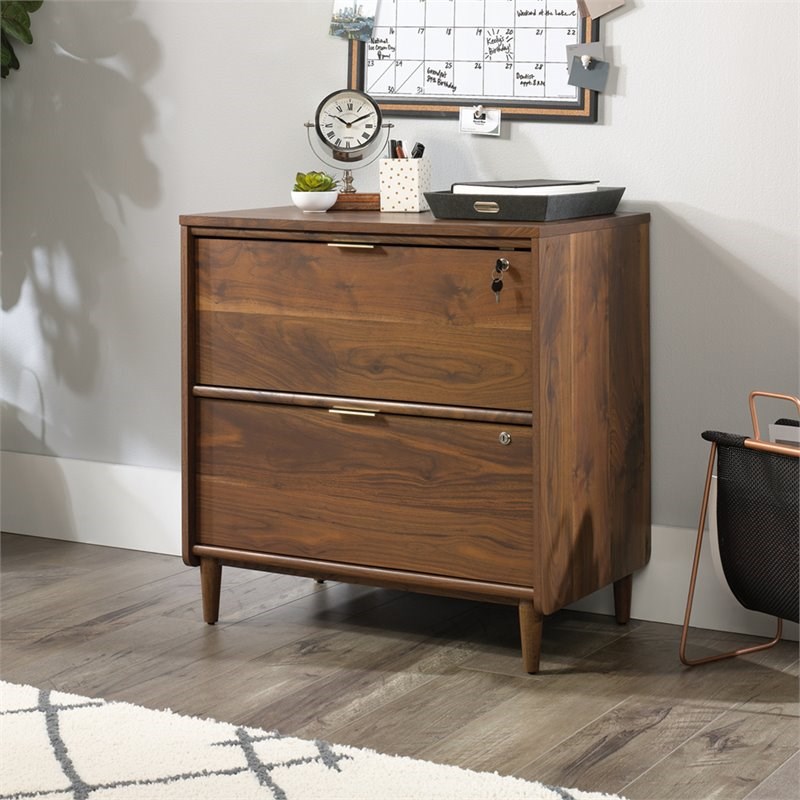 Sauder Clifford Place 2 Drawer Lateral File Cabinet in Grand Walnut